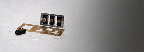 Custom switches & sockets - antique brass