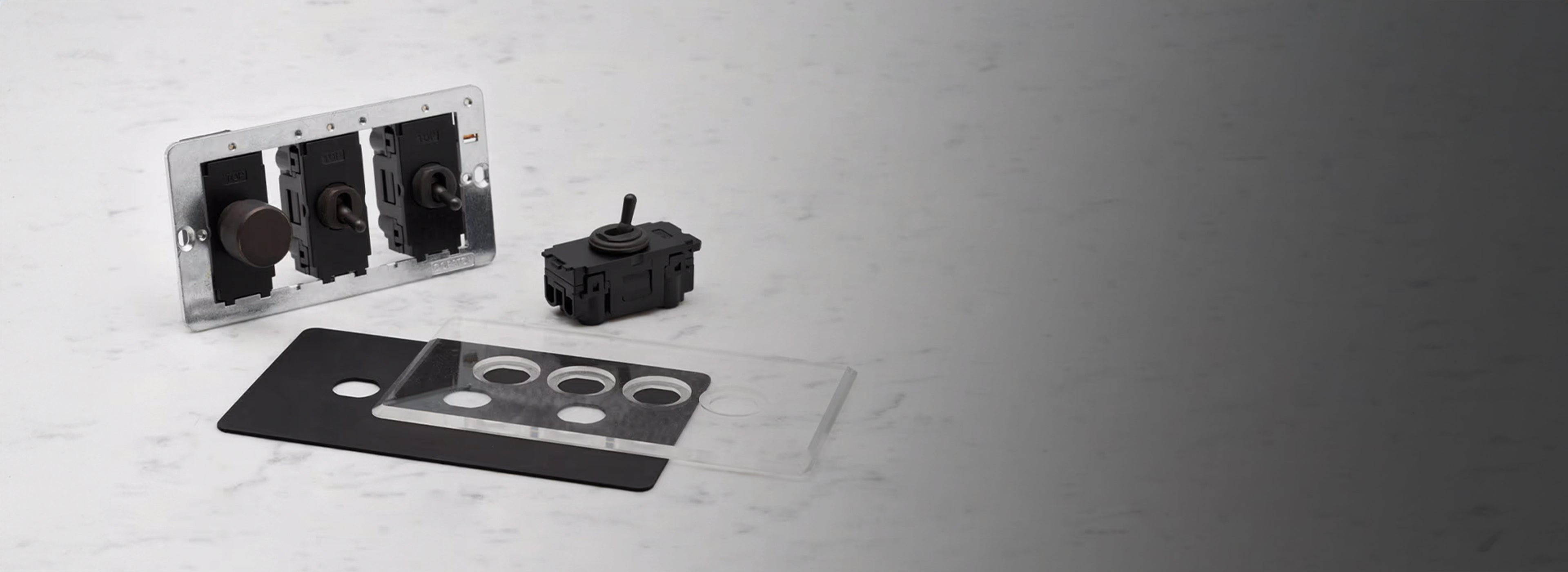 bronze components dimmer and toggle switches