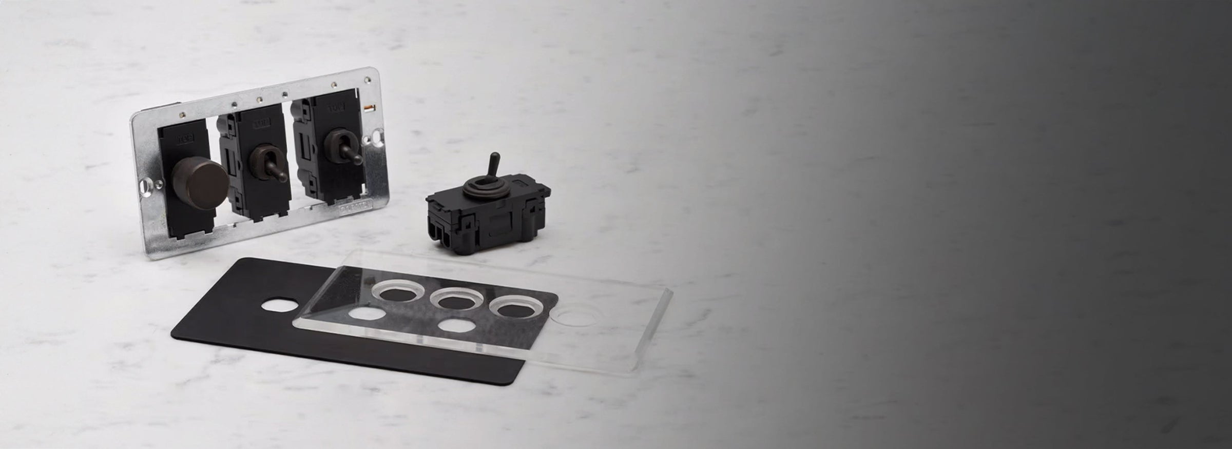 bronze components dimmer and toggle switches