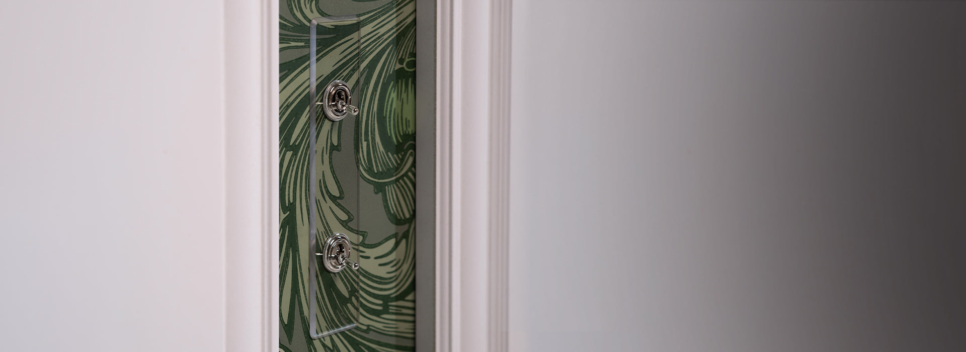 Clear Polished Nickel 2G toggle 2G dimmer light switch