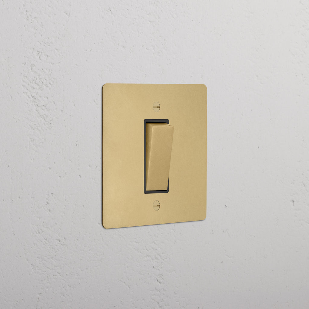 1G Retractive Rocker Switch Antique Brass Black | Switches & Dimmers