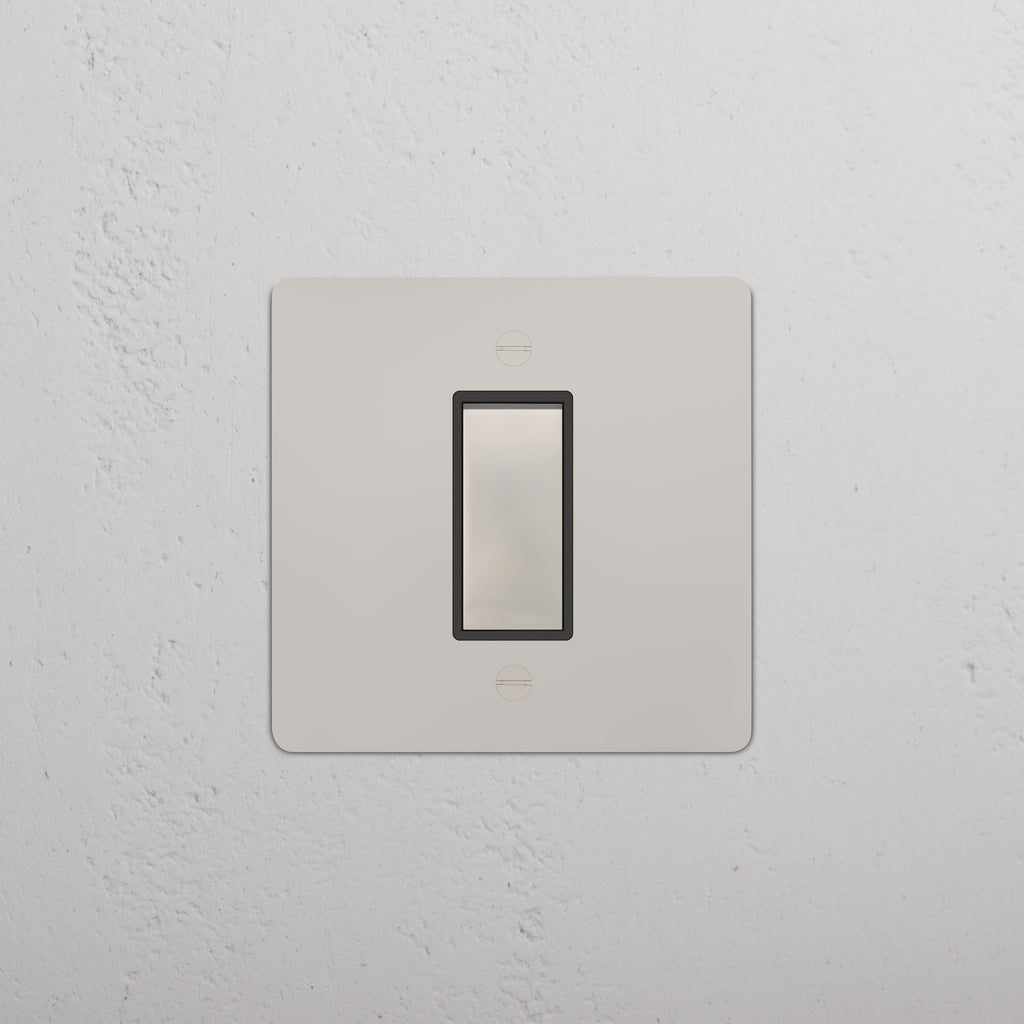 1G Retractive Rocker Switch Polished Nickel Black | Switches & Dimmers