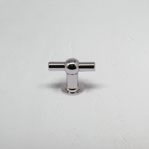Polished Nickel Harper T-Bar Furniture Handle On White Background