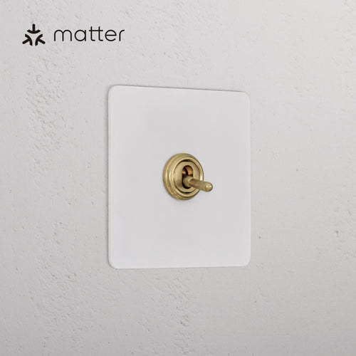 1G Smart Retractive Toggle Switch – Paintable Antique Brass