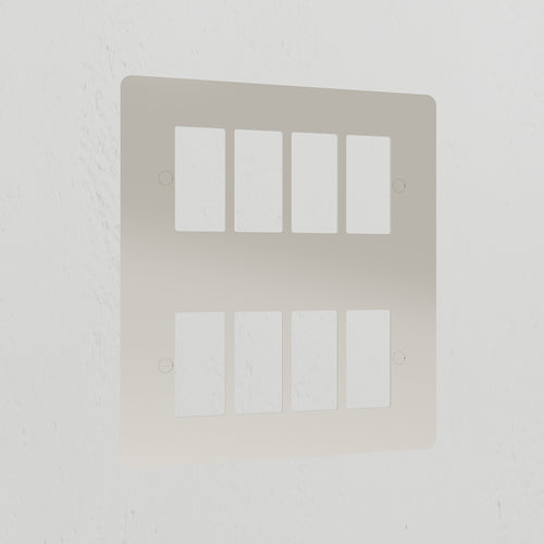 8G Rocker Switch Plate - Polished Nickel