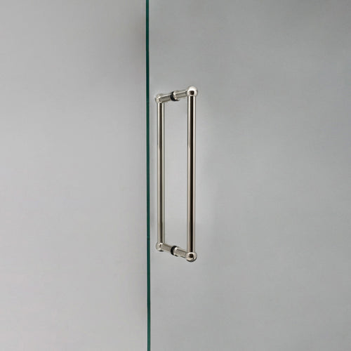Polished Nickel Harper Double Pull Handle 320mm On White Background