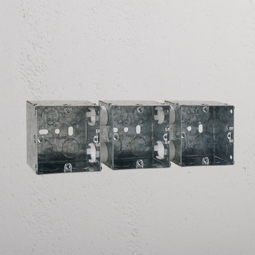 3x Single Metal Back Box 47mm