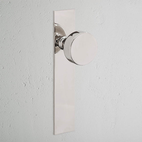 Onslow Long Plate Sprung Door Knob – Polished Nickel