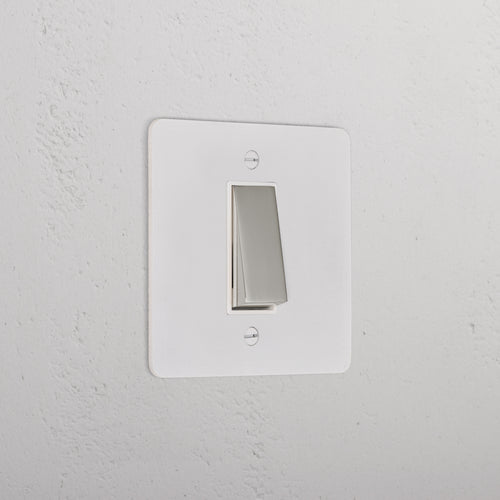 1G Two Way Rocker Switch _ Paintable Polished Nickel White 