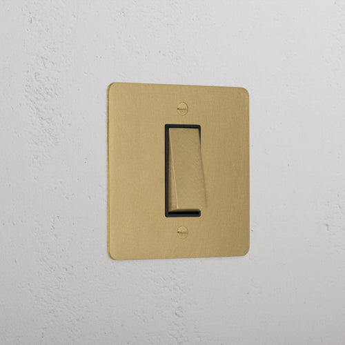 1G Two Way Rocker Switch - Antique Brass Black