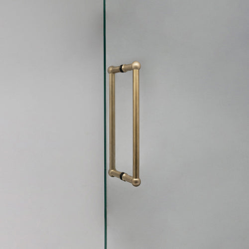 Antique Brass Harper Double Pull Handle 320mm On White Background