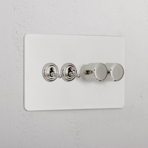 4G Mixed Switch 2T2D _ Paintable Polished Nickel