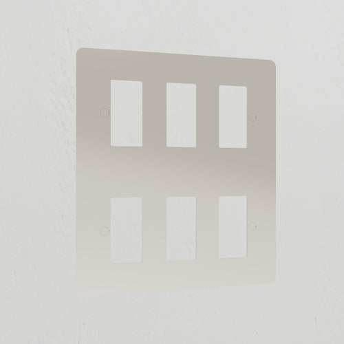 6G Rocker Switch Plate - Polished Nickel