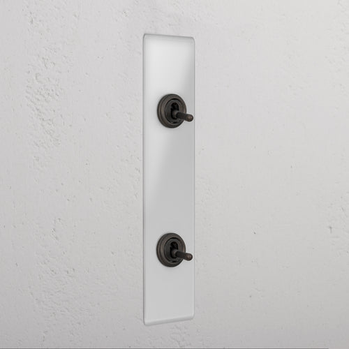 2G Architrave Two Way Toggle Switch - Clear Bronze 