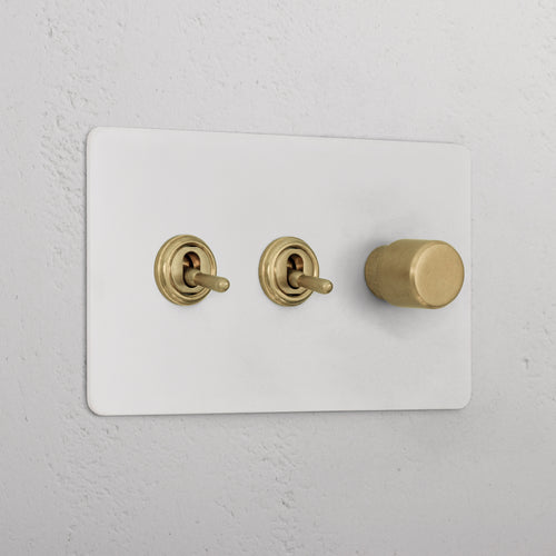 3G Mixed Switch 2T1D _ Paintable Antique Brass