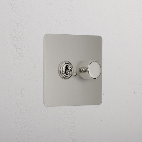 Luxury Polished Nickel 2 Gang Mixed Light Switch
