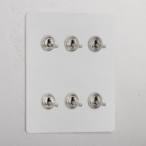 6G Two Way Toggle Switch - Paintable Polished Nickel 