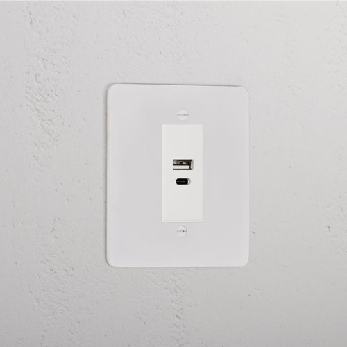 USB A+C Socket _ Paintable White