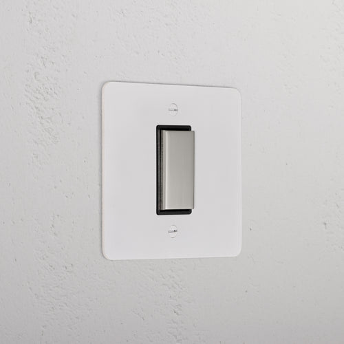 1G Centre Retractive Rocker Switch _ Paintable Polished Nickel Black 
