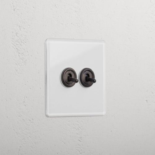 Clear Bronze 2 Gang 2 Way Toggle Luxury Light Switch