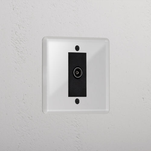 Clear Tv Outlet Designer Socket Black