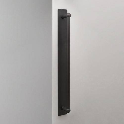 Bronze Harper Single Pull Handle With Plate 500mm On White Background