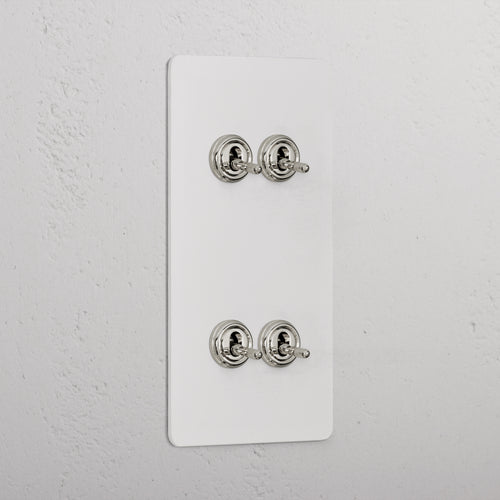 4G Vertical Two Way Toggle Switch - Paintable Polished Nickel  