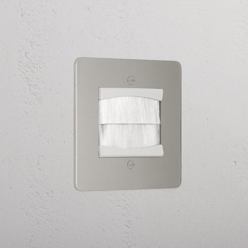Premium Polished Nickel Single Brush Plate White
