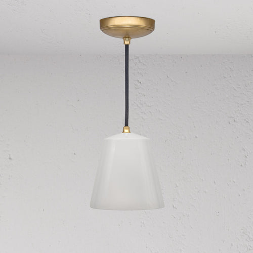 Richmond Medium Pendant Light Fine Porcelain - Antique Brass