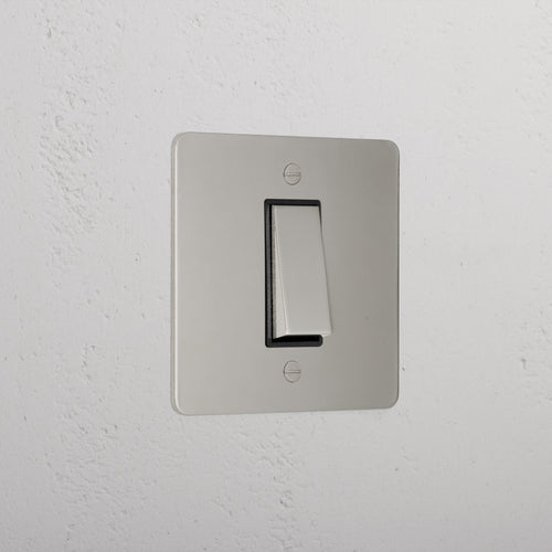 1G Two Way Rocker Switch - Polished Nickel Black