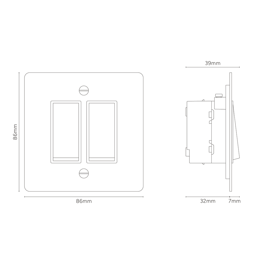 2G Two Way Rocker Switch Antique Brass Black | Switches & Dimmers