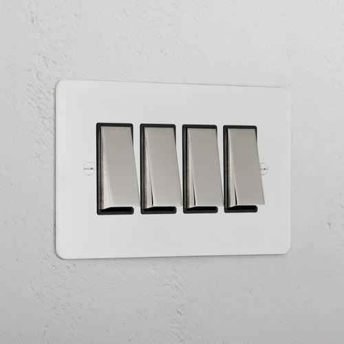 4G Two Way Rocker Switch - Paintable Polished Nickel Black