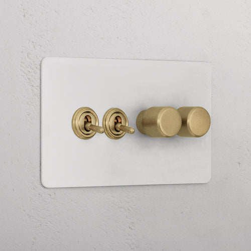 4G Mixed Switch 2T2D _ Paintable Antique Brass