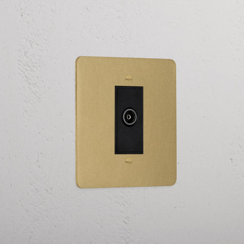 Premium Antique Brass Tv Outlet Socket Black