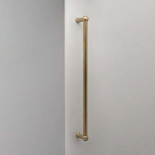 Antique Brass Harper Single Pull Handle 500mm On White Background