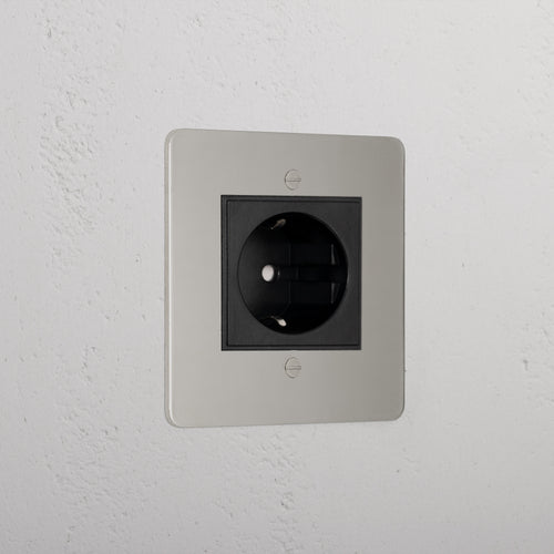 Elegant Polished Nickel Shuko Socket Black