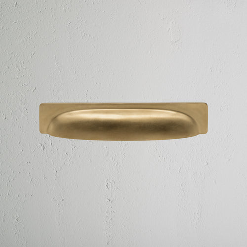 Antique Brass Elm Cup Handle On White Background