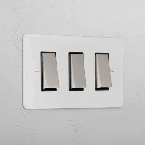 3G Two Way Rocker Switch _ Paintable Polished Nickel Black