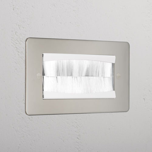 Designer Polished Nickel Double Module Brush Plate White