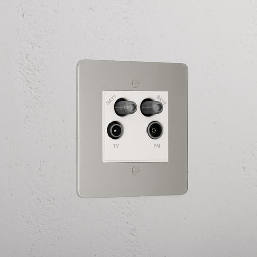 Premium Polished Nickel Aerial Socket Black