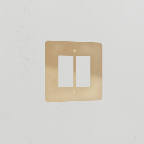2G Rocker Switch Plate - Antique Brass