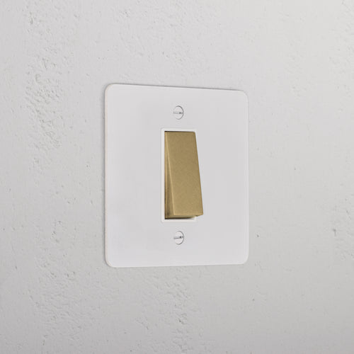 1G Two Way Rocker Switch _ Paintable Antique Brass White