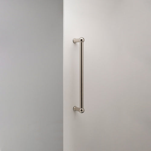 Polished Nickel Harper Single Pull Handle 320mm On White Background