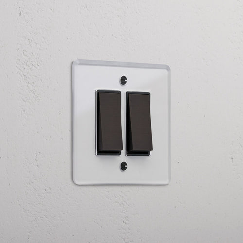 2G Two Way Rocker Switch - Clear Bronze Black