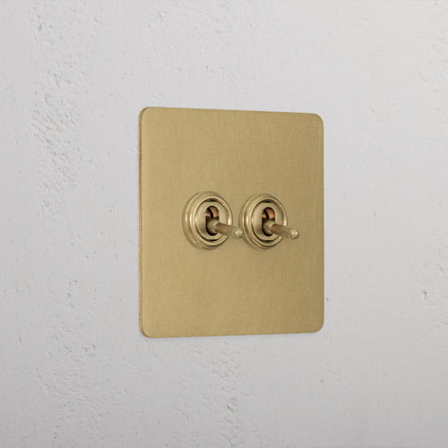 Interior Antique Brass 2 Gang 2 Way Toggle Light Switch