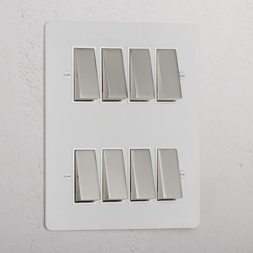 8G Two Way Rocker Switch _ Paintable Polished Nickel White