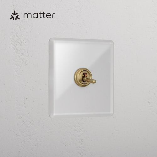1G Smart Retractive Toggle Switch – Clear Antique Brass