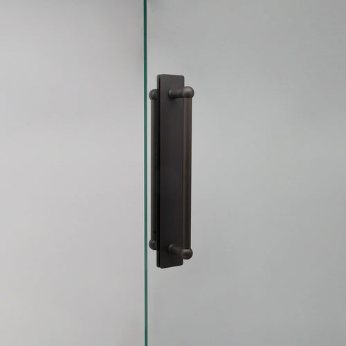 Bronze Harper Double Pull Handle With Plate 320mm On White Background