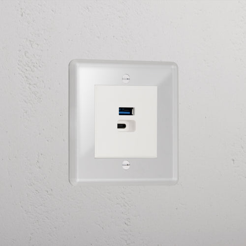 Clear Usb A+C Fast Charge Elegant Socket White