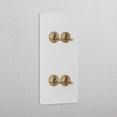 4G Vertical Two Way Toggle Switch - Paintable Antique Brass  
